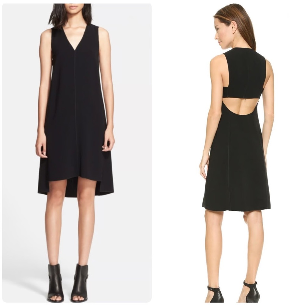 Rag & Bone Black Designer Silk Open Blend Fernanda Cocktail Dress size 8 EUC